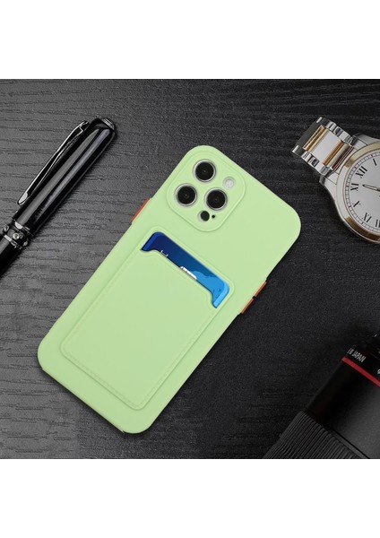 Apple Iphone 12 Pro Max 6.7 Inç Uyumlu Kart Yuvalı Yumuşak Tpu Telefon Kılıfı - Açık Yeşil (Yurt Dışından) indirimleri