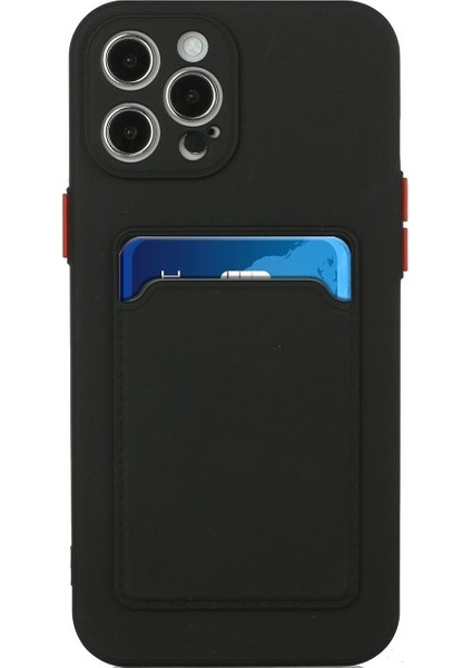 Apple Iphone 12 Pro Max 6.7 Inç Uyumlu Kart Yuvalı Yumuşak Tpu Telefon Kılıfı - Siyah (Yurt Dışından) fiyatları