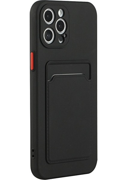 Apple Iphone 12 Pro Max 6.7 Inç Uyumlu Kart Yuvalı Yumuşak Tpu Telefon Kılıfı - Siyah (Yurt Dışından) modelleri