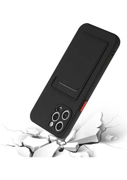 Apple Iphone 12 Pro Max 6.7 Inç Uyumlu Kart Yuvalı Yumuşak Tpu Telefon Kılıfı - Siyah (Yurt Dışından) fırsatları