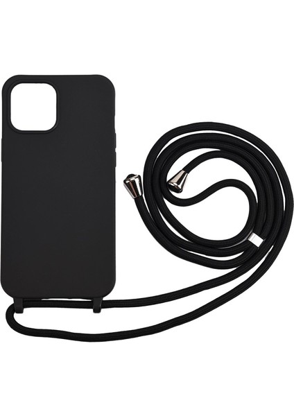Apple Iphone 12 Pro Max 6.7 Inç Uyumlu Ayarlanabilir Askılı Yumuşak Tpu Telefon Kılıfı - Siyah (Yurt Dışından)