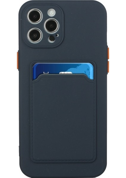 Apple Iphone 12 Pro Max 6.7 Inç Uyumlu Kart Yuvalı Yumuşak Tpu Telefon Kılıfı - Koyu Mavi (Yurt Dışından) fiyatları