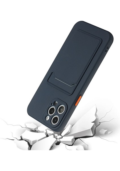 Apple Iphone 12 Pro Max 6.7 Inç Uyumlu Kart Yuvalı Yumuşak Tpu Telefon Kılıfı - Koyu Mavi (Yurt Dışından) fırsatları