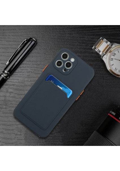 Apple Iphone 12 Pro Max 6.7 Inç Uyumlu Kart Yuvalı Yumuşak Tpu Telefon Kılıfı - Koyu Mavi (Yurt Dışından) indirimleri