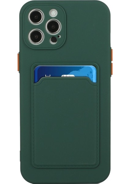 Apple Iphone 12 Pro Max 6.7 Inç Uyumlu Kart Yuvalı Yumuşak Tpu Telefon Kılıfı - Yeşil (Yurt Dışından) fiyatları