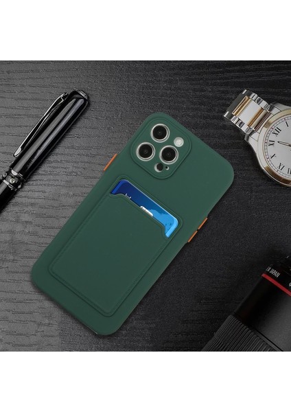 Apple Iphone 12 Pro Max 6.7 Inç Uyumlu Kart Yuvalı Yumuşak Tpu Telefon Kılıfı - Yeşil (Yurt Dışından) indirimleri