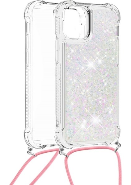 Apple Iphone 13 6.1 Inç Uyumlu Simli Desenli Darbeye Karşı Korumalı Tpu Telefon Kılıfı - Açık Pembe (Yurt Dışından)