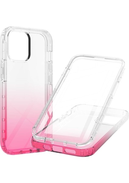Apple Iphone 13 6.1 Inç Uyumlu Degrade Pc + Tpu Hibrit Telefon Kılıfı - Kırmızı (Yurt Dışından)