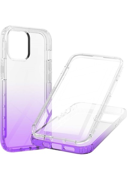 Apple Iphone 13 6.1 Inç Uyumlu Degrade Pc + Tpu Hibrit Telefon Kılıfı - Mor (Yurt Dışından)