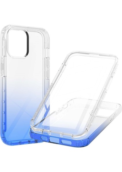 Apple Iphone 13 6.1 Inç Uyumlu Degrade Pc + Tpu Hibrit Telefon Kılıfı - Mavi (Yurt Dışından)