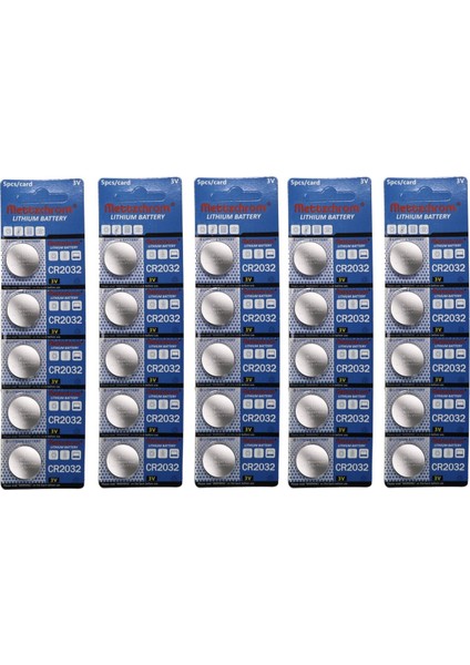 25 Adet 3 Volt CR2032 Lityum Düğme Para Pil