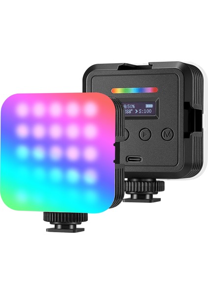 Rgb Video Işığı, RGB61 3 Soğuk Yuvalı 360° Tam Renkli LED Kamera Işığı, Crı 97+, 20 Sahne Modu, 2500K~8500K ( Yurt Dışından)