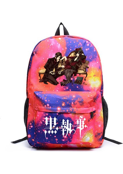 Anime Siyah Butler Kanvas Sırt Çantası Rahat Packsack Schoolbag Yüksek Kaliteli Genç Unisex Öğrenci Seyahat Laptop Çantası (Yurt Dışından)