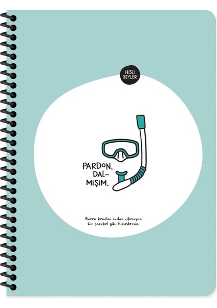 Hisli Şeyler Çizgili Defter Pardon Dalmışım 18.5 x 25 cm
