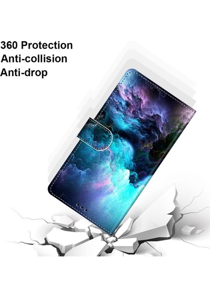 Apple iPhone 13 Pro 6.1 Inç Uyumlu Desen Baskı Deri Cüzdan Telefon Kılıfı - Çok Renkli