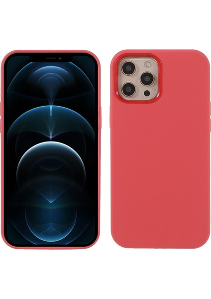 Apple Iphone 12 Pro Max 6.7 Inç Uyumlu Yumuşak Silikon Telefon Kılıfı - Kırmızı