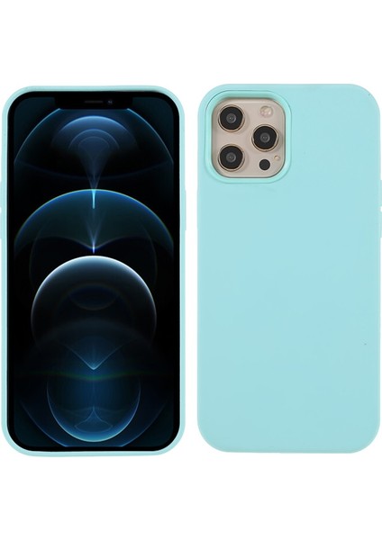 Apple iPhone 12 Pro Max 6.7 Inç Uyumlu Yumuşak Silikon Telefon Kılıfı - Açık Mavi