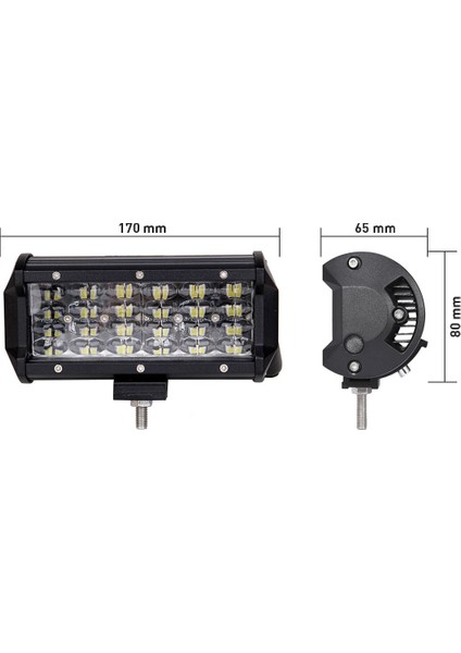 Muscle X2 72W Bar Tipi Off Road LED Sis Farı Tekli