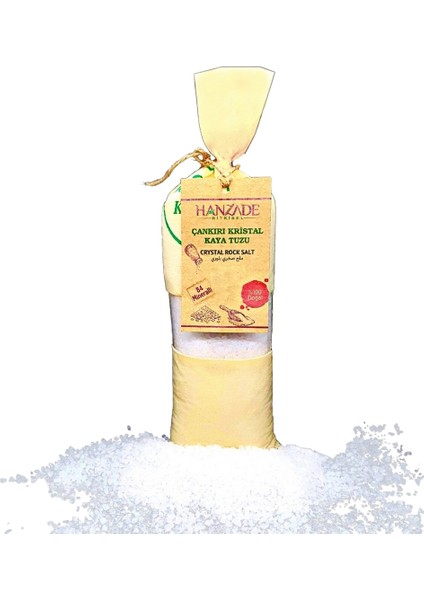84 Mineralli Çankırı Kristal Tane Kaya Tuzu Bez Torba 1 kg