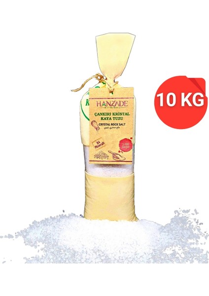 84 Mineralli Çankırı Kristal Tane Kaya Tuzu Bez Torba 10 kg