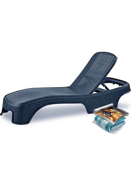 Brezza Royal Rattan Şezlong 2 Adet 2536 Lüx Havuz & Plaj Şezlongu 3 Kademeli Katlanır