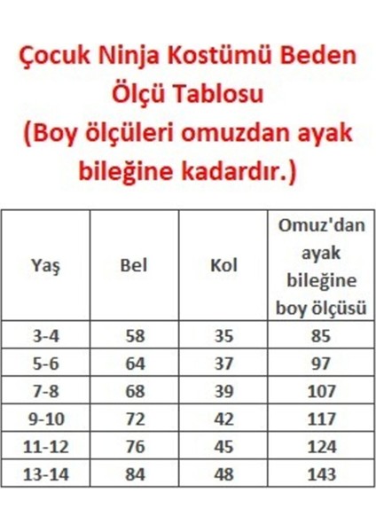 Siyah Ninja Kostümü
