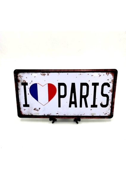 Dekoratif Plaka I Love Paris