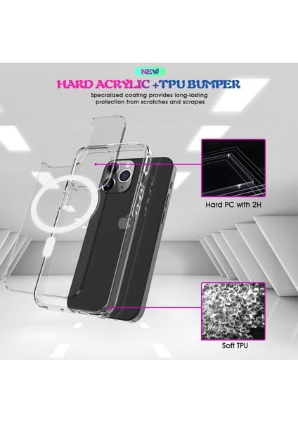iPhone 13 Pro 6.1 Inç Uyumlu Darbeye Dayanıklı Plastik + Tpu Telefon Kılıfı - Şeffaf (Yurt Dışından) indirimleri