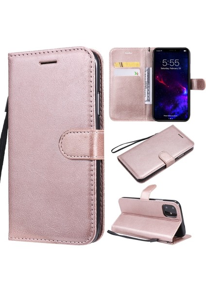 iPhone 11 6.1 Inç Uyumlu Düz Renk Tpu Telefon Kılıfı - Pembe Altın (Yurt Dışından)