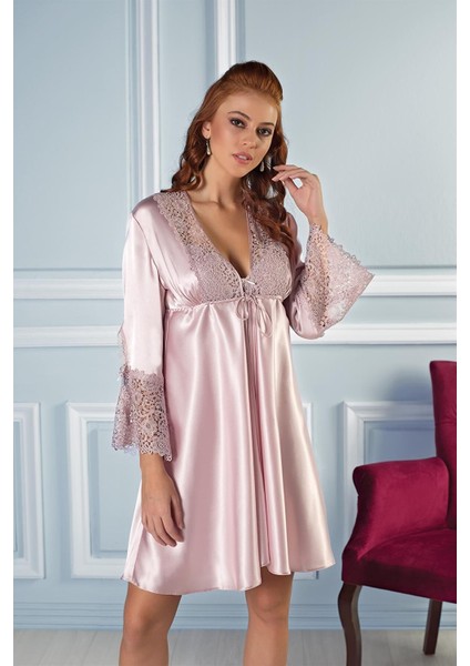 6625 Altılı Saten Gecelik - Sabahlık Takımı modelleri