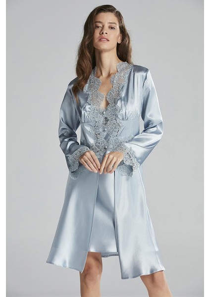 6335 Altılı Saten Gecelik - Sabahlık Takımı