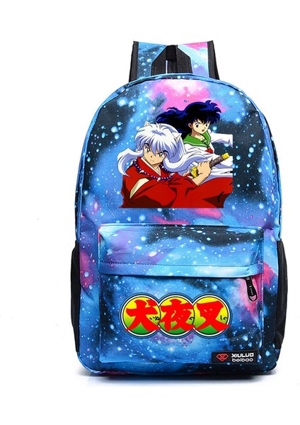 Anime Inuyasha Tuval Sırt Çantası Genç Packsack Okul Çantası Rahat Unisex Yüksek Kaliteli Öğrenci Seyahat Laptop Çantası (Yurt Dışından)