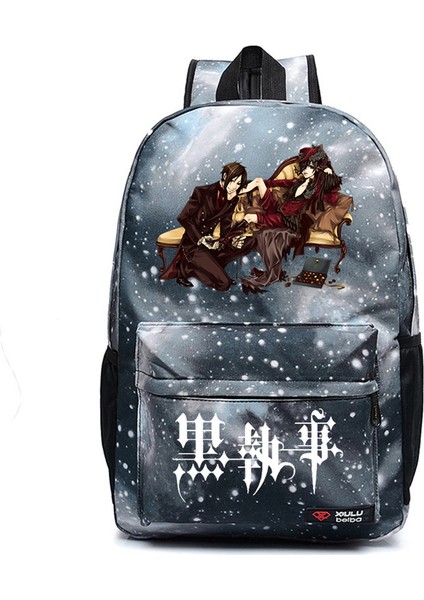 Anime Siyah Butler Kanvas Sırt Çantası Rahat Packsack Schoolbag Yüksek Kaliteli Genç Unisex Öğrenci Seyahat Laptop Çantası (Yurt Dışından)
