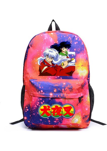 Anime Inuyasha Tuval Sırt Çantası Genç Packsack Okul Çantası Rahat Unisex Yüksek Kaliteli Öğrenci Seyahat Laptop Çantası (Yurt Dışından)