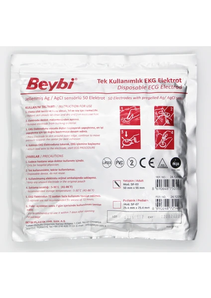 Ekg Elektrot Yetişkin 50MMX55MM 1 Paket 50 Adet