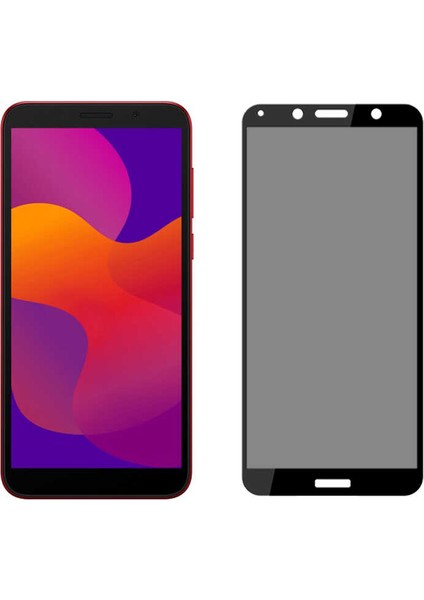 Huawei Y5P Privacy Temperli Full Ekran Koruyucu New