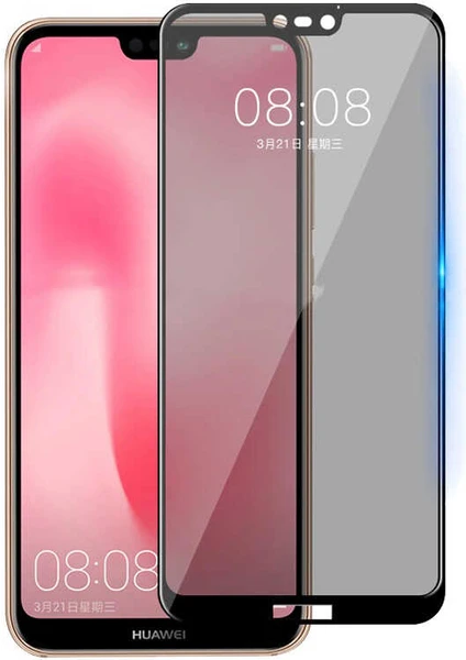 Huawei P20 Lite Privacy Temperli Full Ekran Koruyucu New