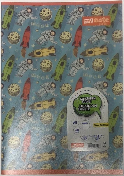 Text Up Defter A5 40 Yaprak Kareli Desenli Plastik Kapak 3'lü