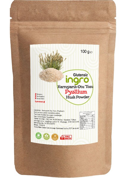 Ingro Karnıyarık Otu Tozu Psyllium Husk Powder 100 G