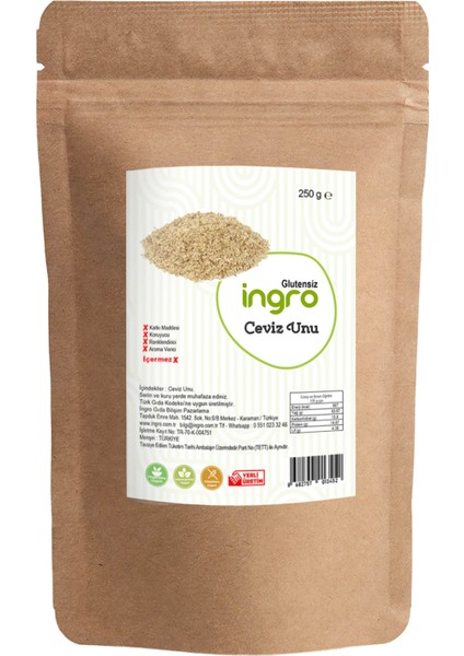 Ingro Glutensiz Ceviz Unu 250 G