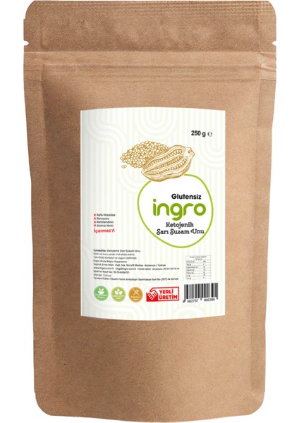 Ingro Glutensiz Ketojenik Sarı Susam Unu 250 G