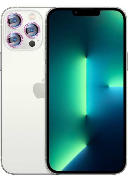 Apple iPhone 12 Pro Max Taşlı Kamera Lens Koruyucu Çerçeveli Koruyucu