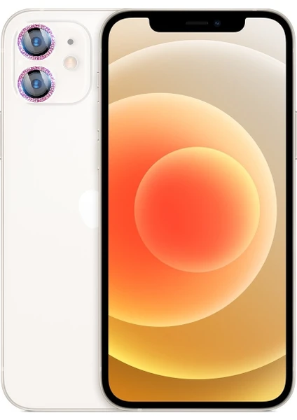 Apple iPhone 13/13 Mini Taşlı Kamera Lens Koruyucu Çerçeveli Koruyucu