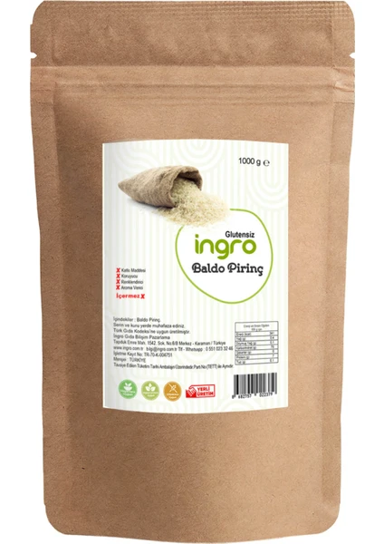 Ingro Glutensiz Baldo Pirinç 1000 G