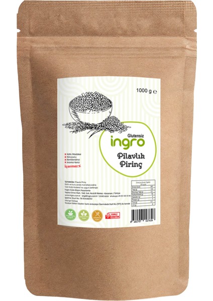 Ingro Glutensiz Pilavlık Pirinç 1000 G