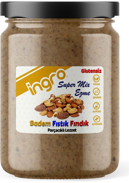 Ingro Glutensiz Super Mix Ezme (Badem Fıstık Fındık) 590 G