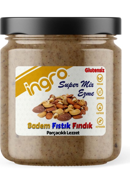 Ingro Glutensiz Super Mix Ezme (Badem Fıstık Fındık) 380 G