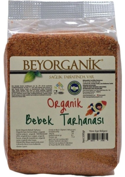 Organik Bebek Tarhanası 500GR+BEBEK Irmiği 350GR + Ruşeym 185GR +Pirinç Unu 500GR 4'lü Paket