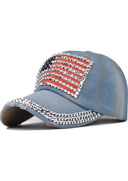 Abd Bayrağı Şapka Taklidi Beyzbol Şapkası Moda Hip Hop Şapkası Kadın Beyzbol Şapkaları Süper Denim Kumaş Kemik Şapkaları (Yurt Dışından)