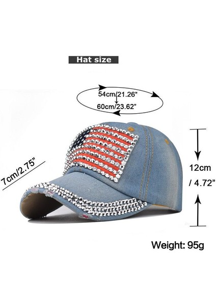 Abd Bayrağı Şapka Taklidi Beyzbol Şapkası Moda Hip Hop Şapkası Kadın Beyzbol Şapkaları Süper Denim Kumaş Kemik Şapkaları (Yurt Dışından) fırsatları